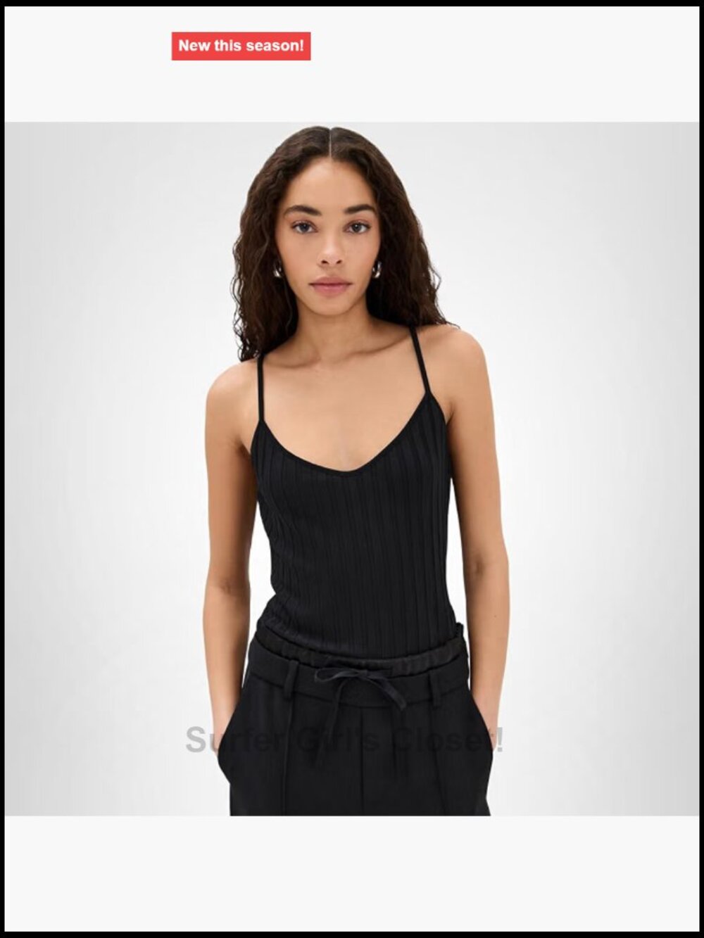 Vince Rib V Neck Cami Sleeveless Modal Spandex Women's Tank Top